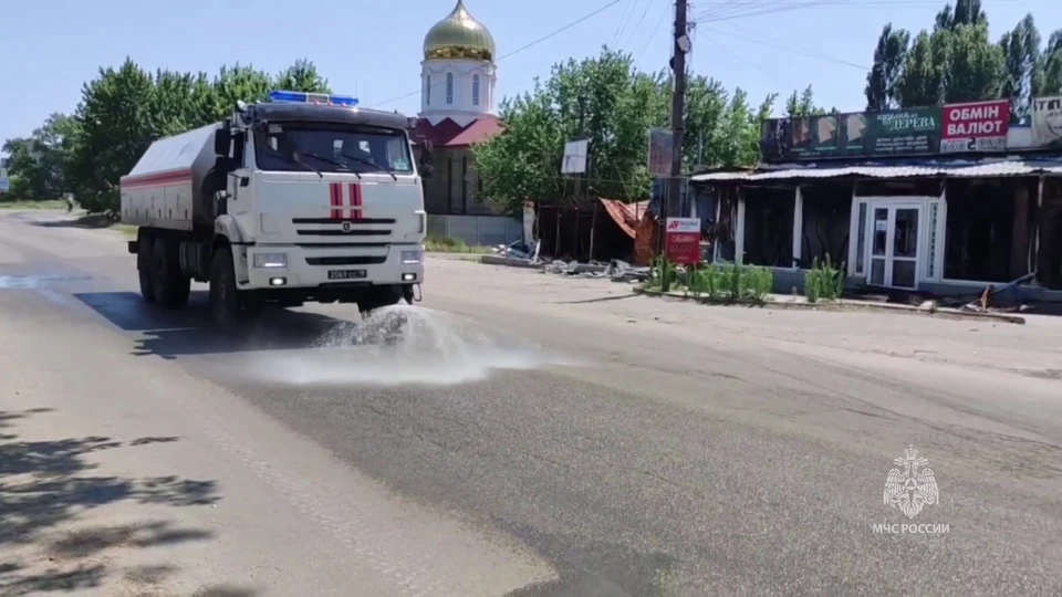 В Херсонской области идет масштабная санобработка Фото: скриншот видео МЧС России