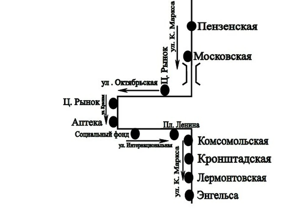 Схема маршрута 710