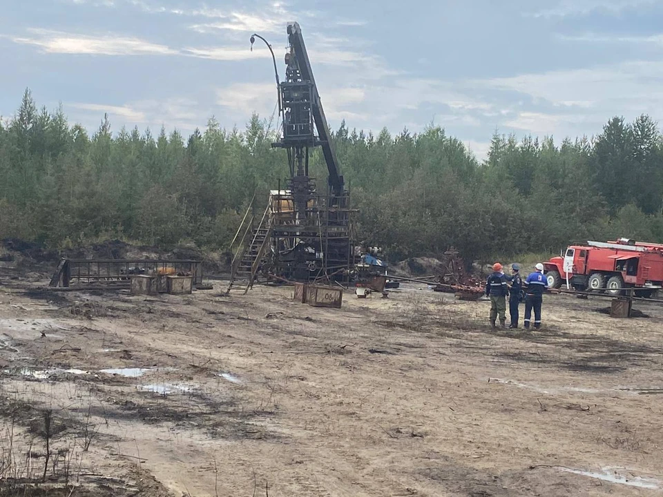 Талинское нефтяное месторождение спустя день после ЧП Фото: телеграм-канал главы Росприроднадзора