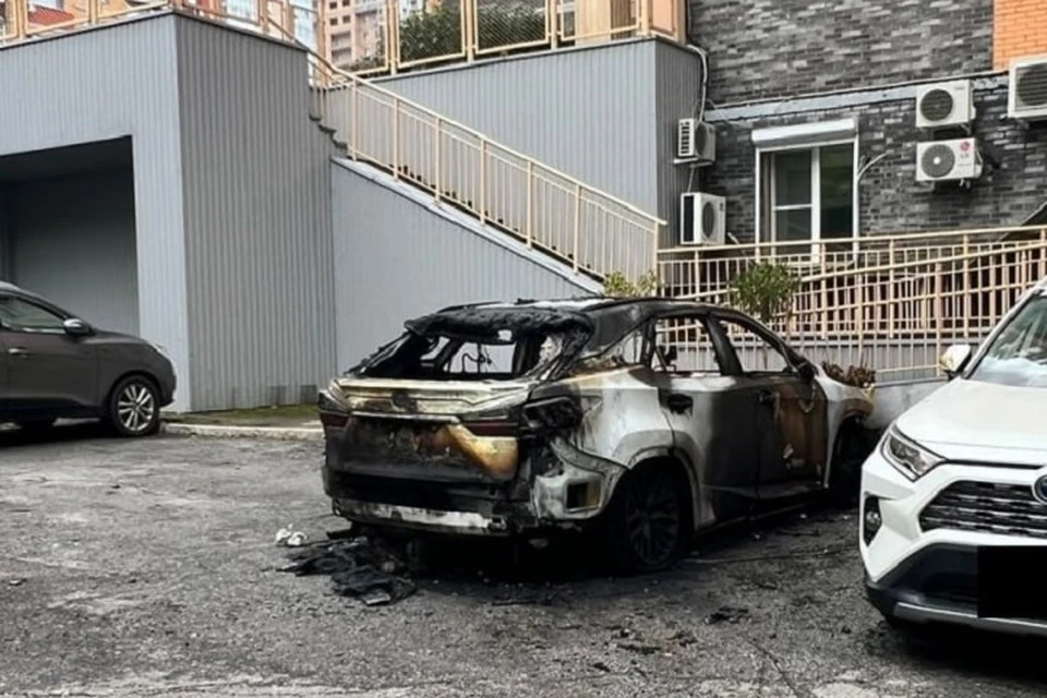 Огонь за несколько минут уничтожил дорогую иномарку Фото: @khabarovsk_transport