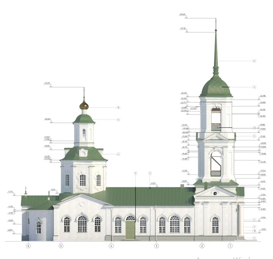 Фрагмент проекта реставрации Церкви Михаила Архангела.