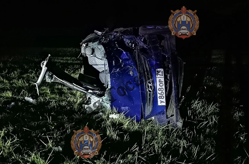 В ДТП в Узловском районе пострадали водитель и два пассажира автомобиля Hyundai