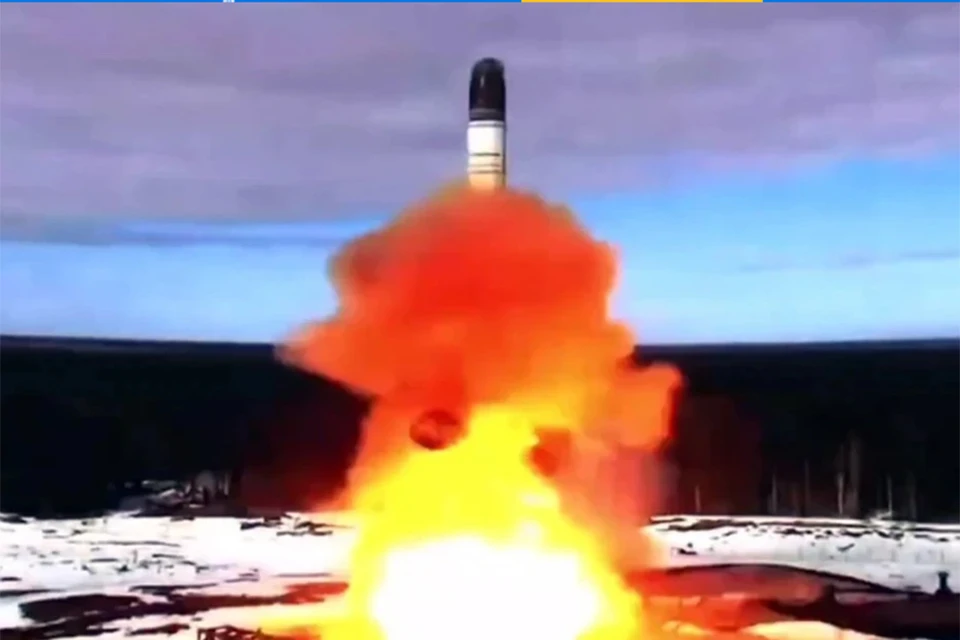 MWM: Россия усиливает давление на ПВО Запада, производя большое количество ракет. На фото: ракета "Сармат". Фото: кадр из видео Минобороны РФ.