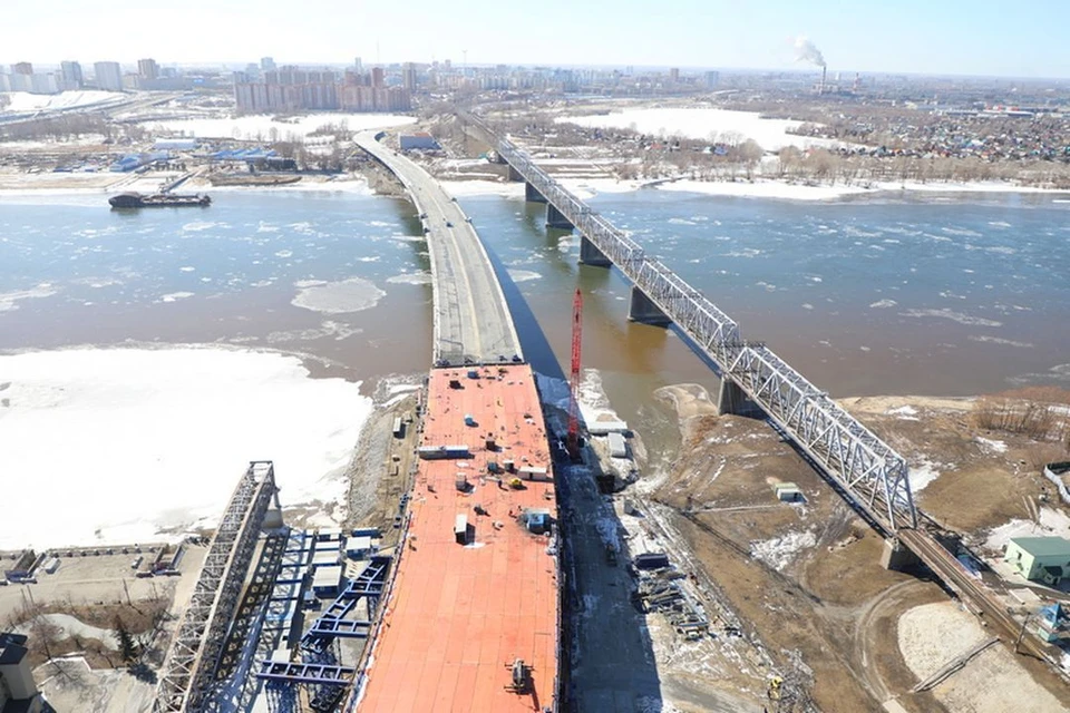 Подрядчик прокомментировал перенос окончания строительства моста в Новосибирске. Фото: ГК «ВИС».