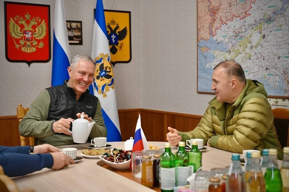 Владимир Сальдо и Мурат Кумпилов согласовали ряд новых проектов Фото: ТГ-канал Владимира Сальдо.