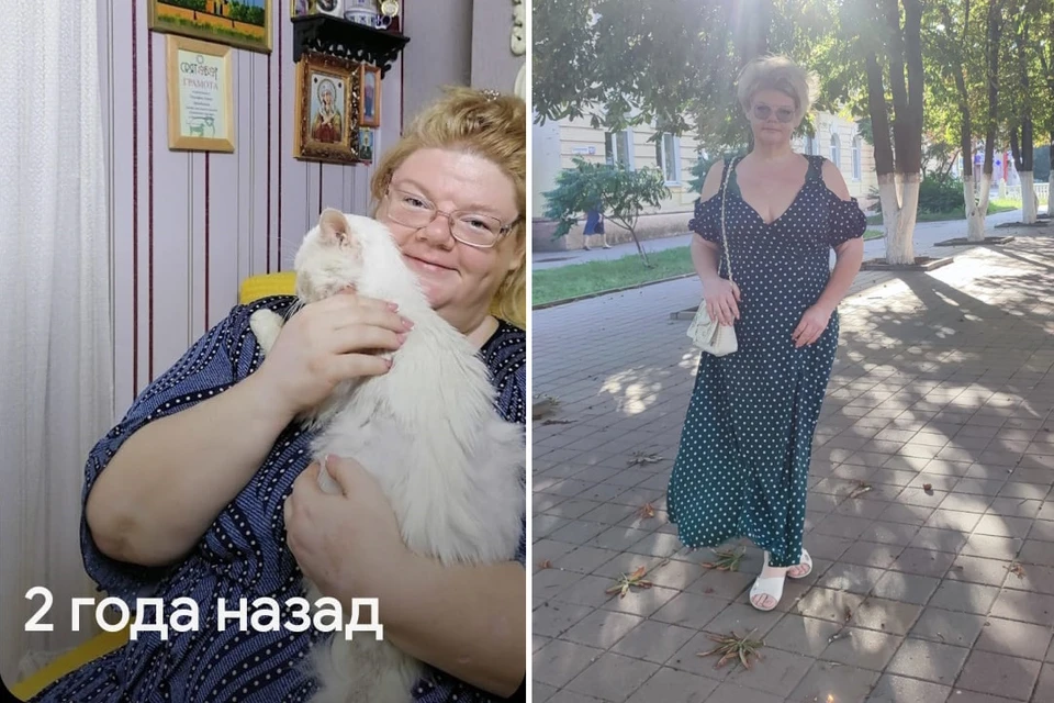 На фото слева - Ольга в 2021-м. Спустя год она отважилась изменить свою жизнь и постройнела на 75 кг.