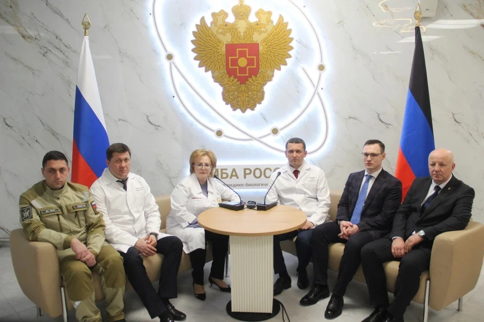 Путин открыл по видеосвязи многопрофильный медцентр ФМБА в Мариуполе. Фото: Администрация Главы ДНР