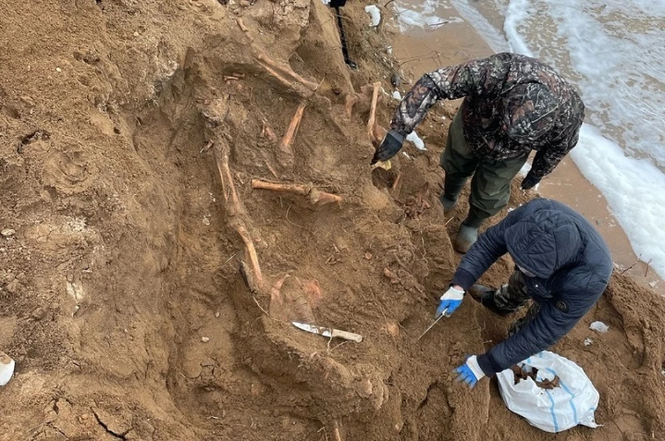 Море размыло берег и обнажило захоронение советских солдат. Фото: Виктор Густой/Вконтакте