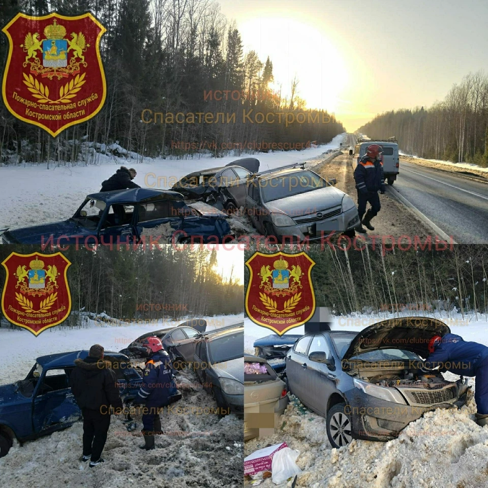 Два человека пострадали в тройном ДТП на костромском участке федеральной  трассы - KP.RU