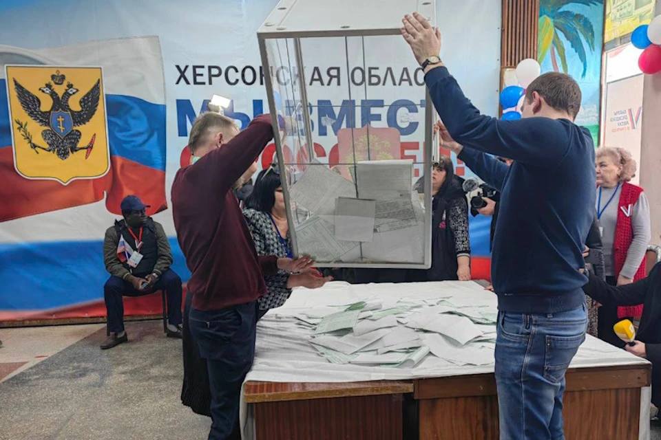 Большинство жителей Херсонской области проголосовало за Владимира Путина Фото: ТГ-канал Игоря Кастюкевича