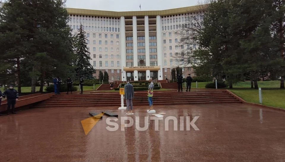 Флешмоб провели сторонники партии "Возрождение». Фото: Sputnik Молдова