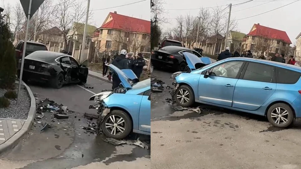 В аварии в Дурлештах пострадала женщина на Tesla.