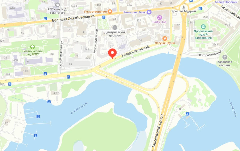 На набережной в Ярославле планируется провести косметический ремонт беседки. Фото: Яндекс Карты