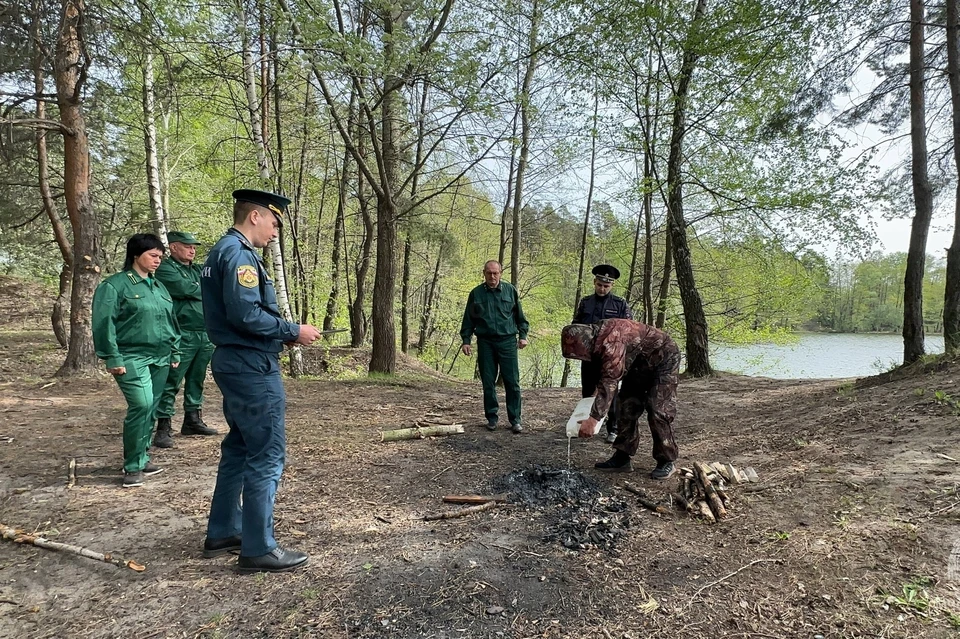 Во время рейда в Липецкой области поймали мужчину, который развел костер в лесу