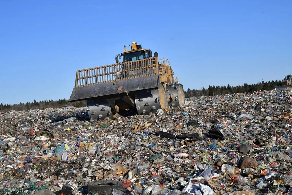 В Новосибирской области горит крупный мусорный полигон.