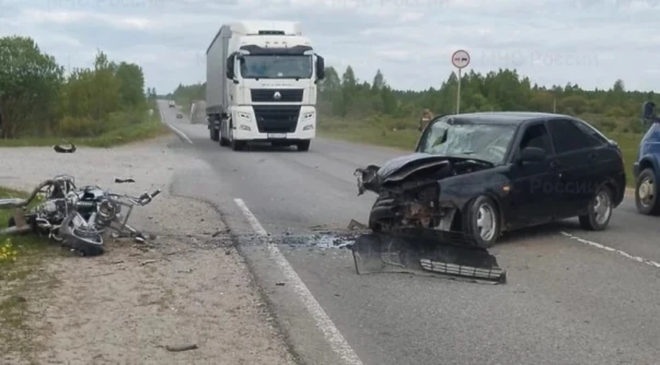 Мотоциклист разбился в Калужской области
