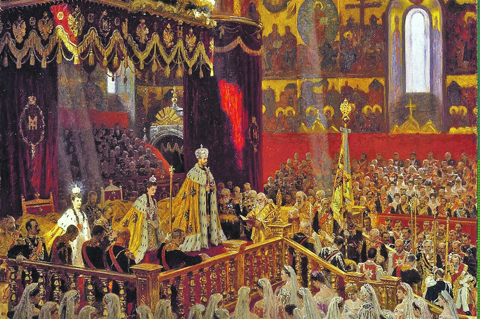 Коронация Николая и Александры. Картина придворного художника Туксена.