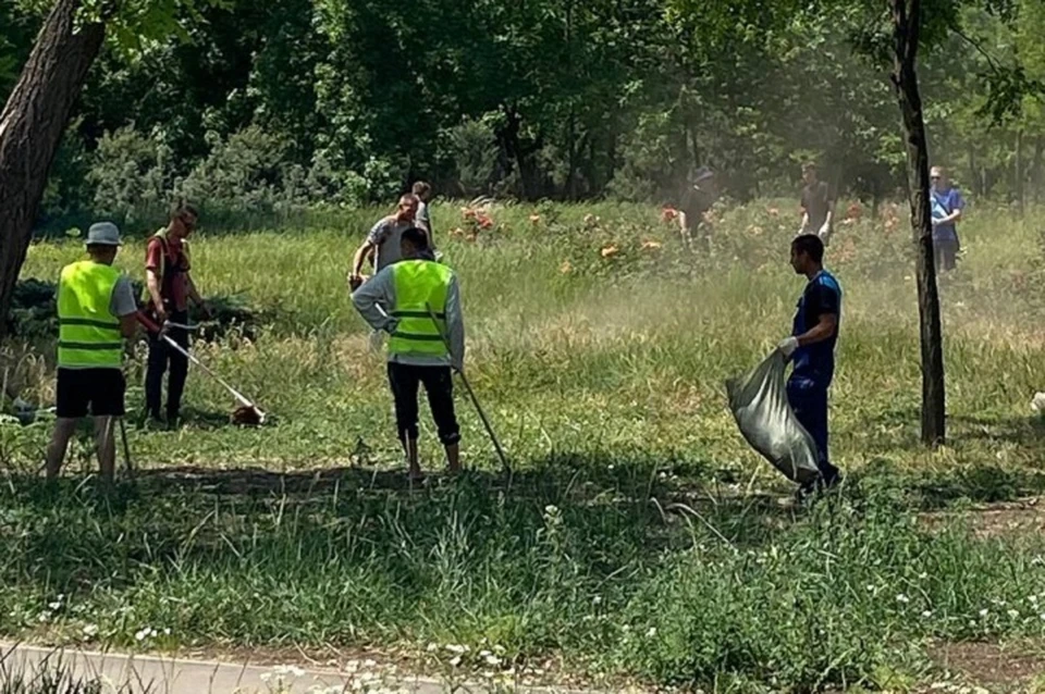 В городе продолжают благоустраивать территории общего пользования. Фото: ТГ/Моргун