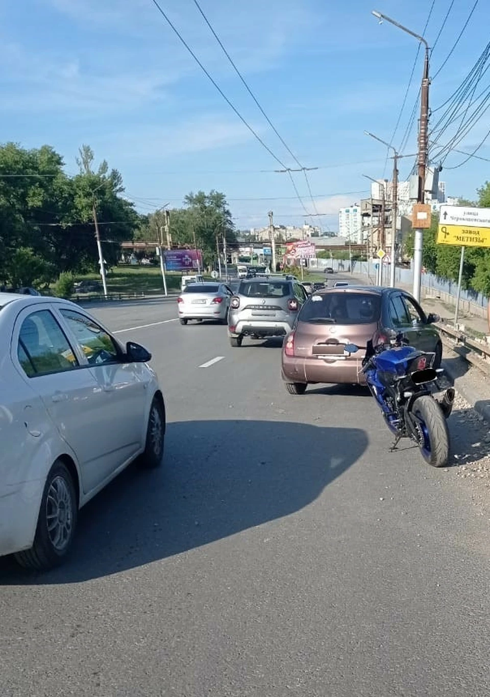 Фото: В Саратове 36-летний мужчина перевернулся на мотоцикле Yamaha
