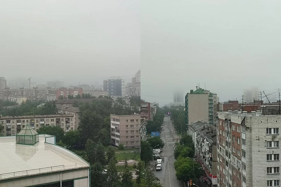 Густой туман накрыл Новосибирск утром 8 июля.