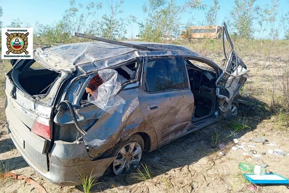 Женщина перевернулась на автомобиле в Хабаровском крае Фото: Госавтоинспекция УМВД России по Комсомольску