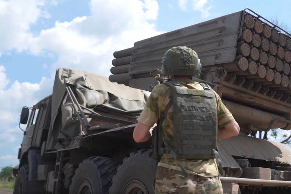 Боевая работа расчета РСЗО Торнаго-Г