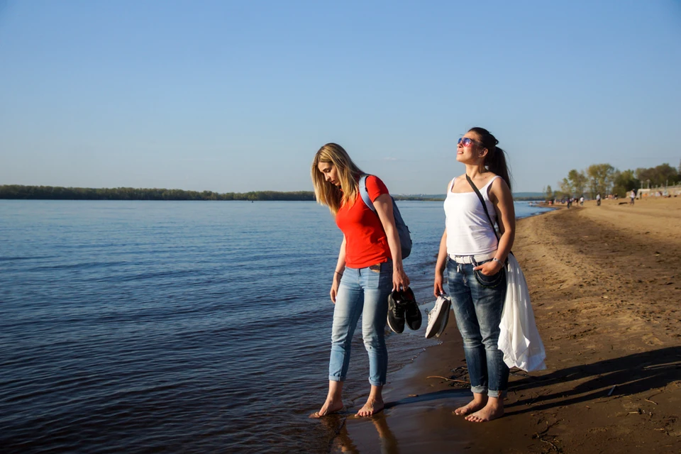 Возле Сызрани вода в Волге приближается к отметке +23 градуса