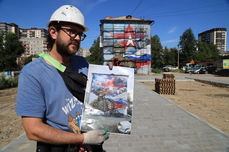 Мурал в честь бойцов СВО появится на жилом доме в Новосибирске. Фото: Мэрия Новосибирска