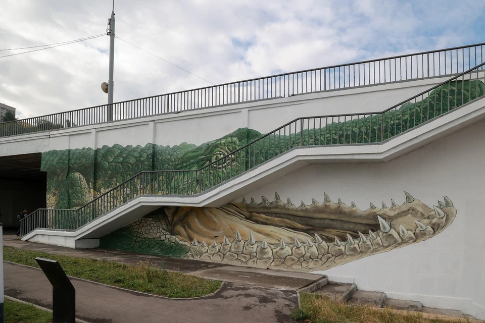 Граффити крокодила вернулось на Канавинский мост.
