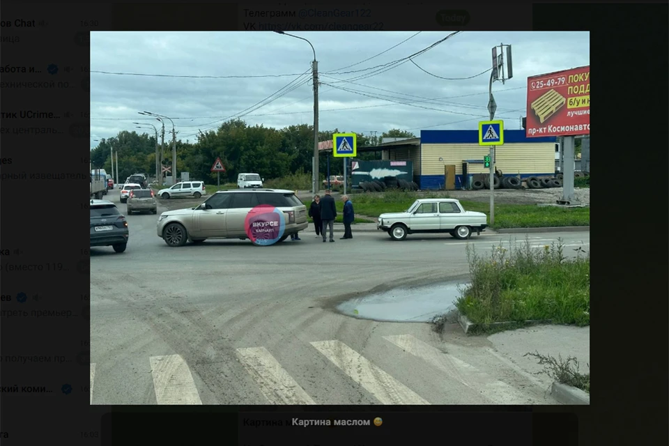 ДТП в Барнауле. Скриншот ТГ-канала "В курсе 22"