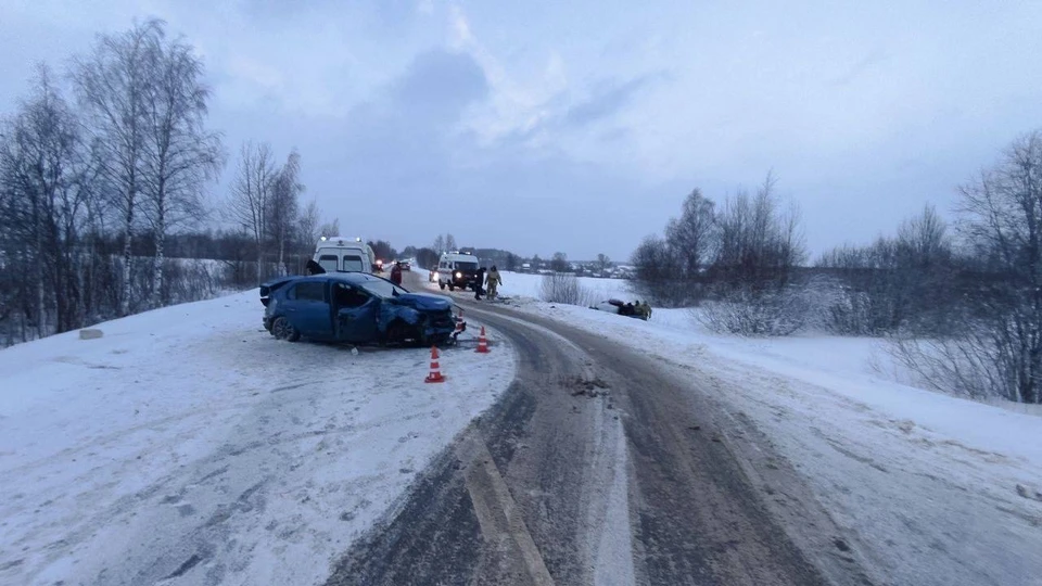 Авария произошла на автодороге Адышево – Нижнеивкино. Фото: Госавтоинспекция Кировской области