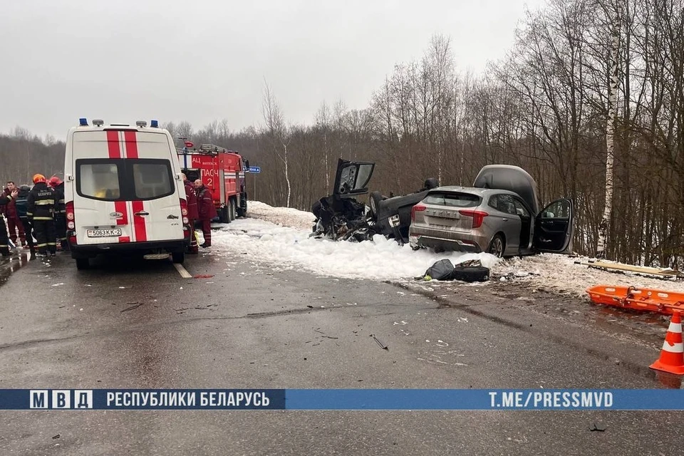 В Витебской области водитель Volkswagen погиб, врезавшись в Haval на встречке. Фото: телеграм-канал МВД Беларуси