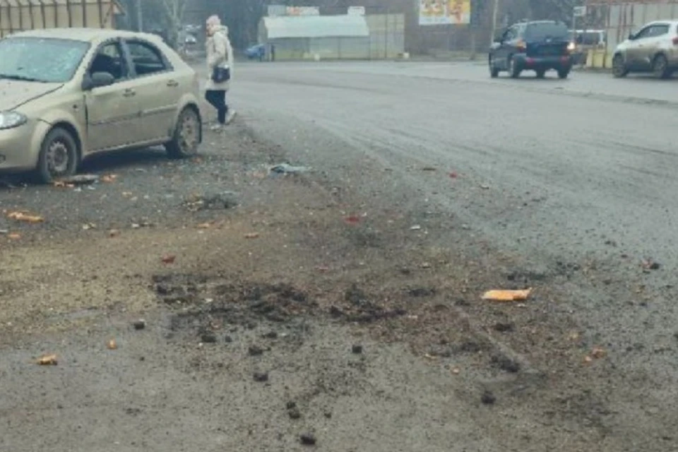 Последствия удара БПЛА ВСУ в Горловке. Фото: ТГ/Приходько