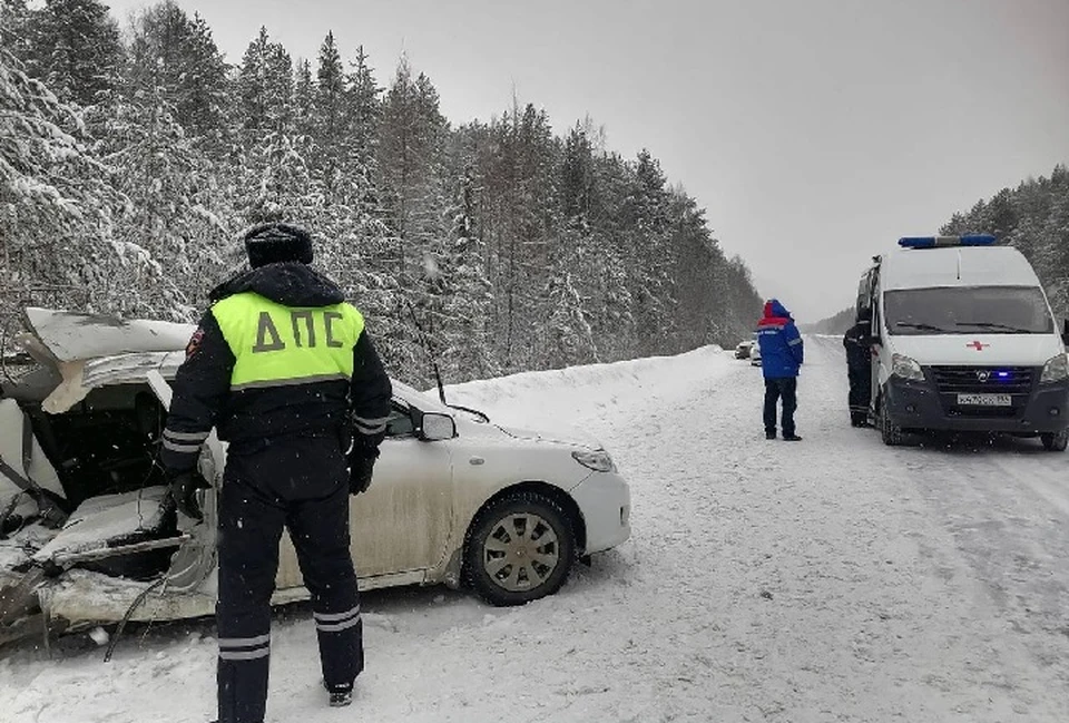 ДТП случилось на 333 километре трассы Екатеринбург – Серов. Фото: ГИБДД Свердловской области