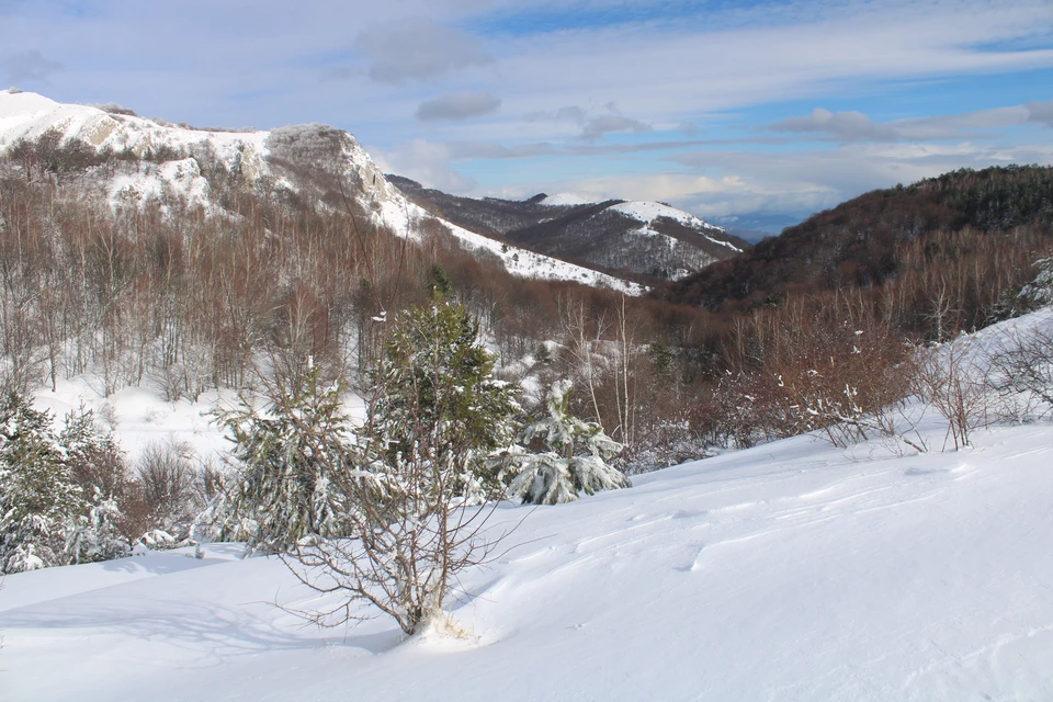 В Крымских горах снежно
