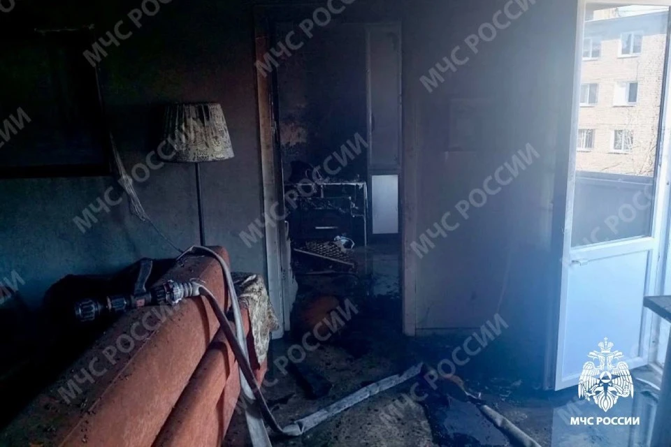 В пожаре на улице Горького погибла женщина. Фото: ГУ МЧС по Тверской области