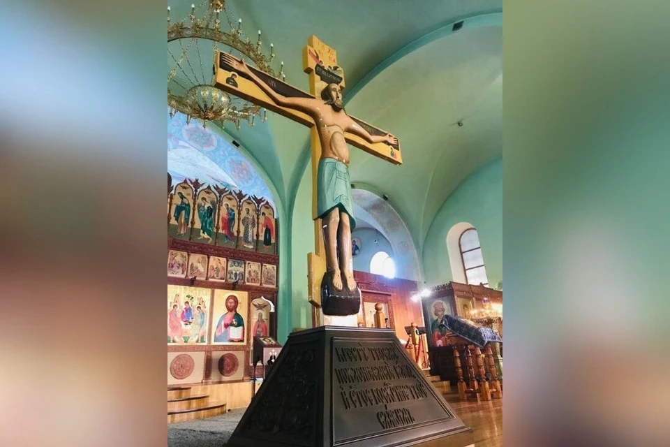 ​В Новосибирске освятили копию чудотворного Годеновского Креста. ФОТО: группа «Новосибирская Митрополия» ВКонтакте.
