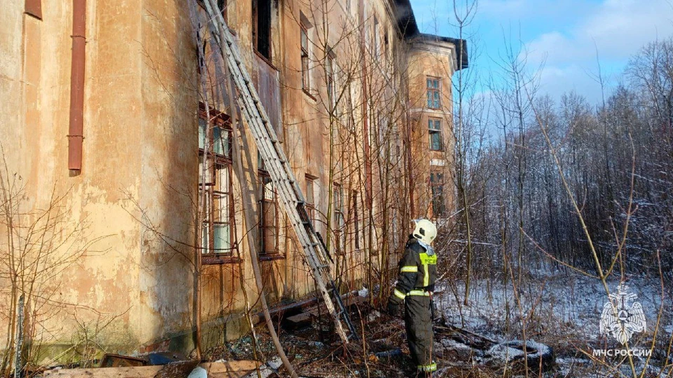 Неэксплуатируемое сооружение горело в городе Липки Киреевского района Тульской области
