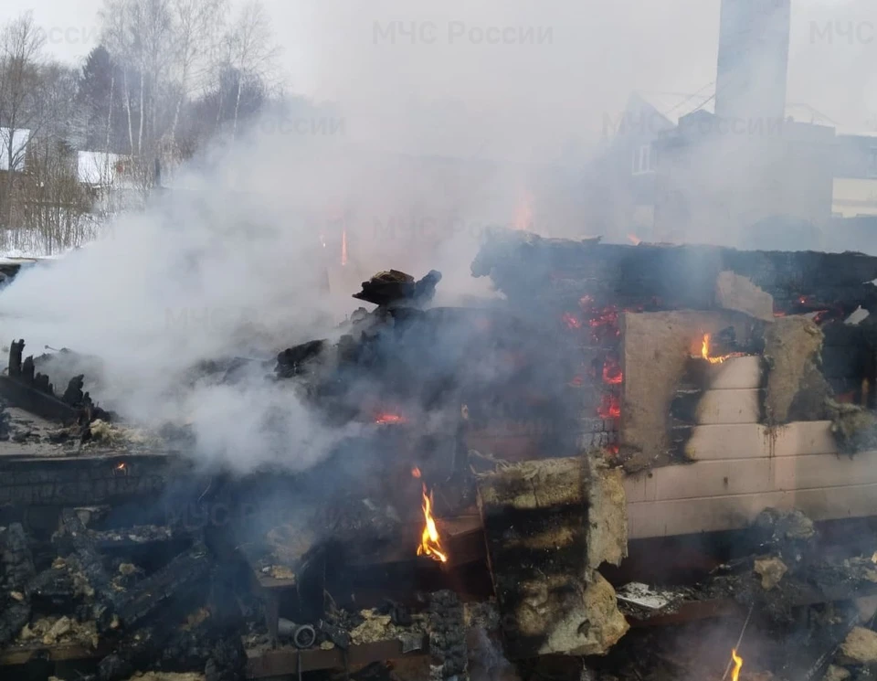 В Калужской области пожар уничтожил две дачи и машину