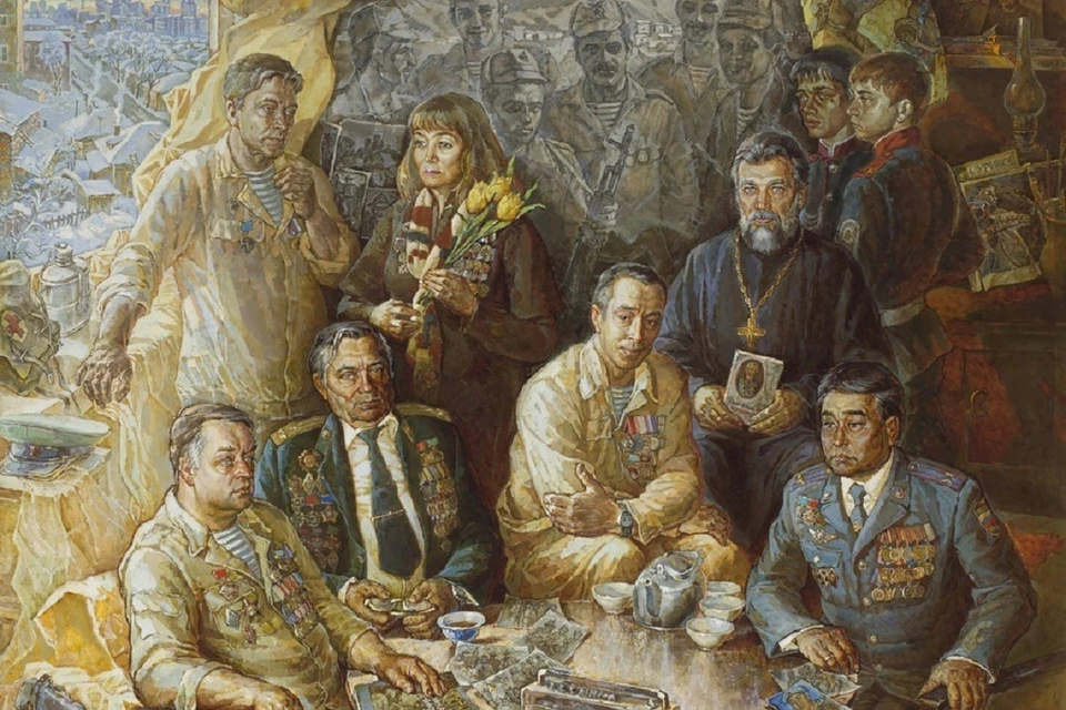 Фрагмент триптиха Геннадия Кузьмина «Сибиряки — защитники Отечества». Фото предоставлено Иркутским художественным музеем им. В.П. Сукачева