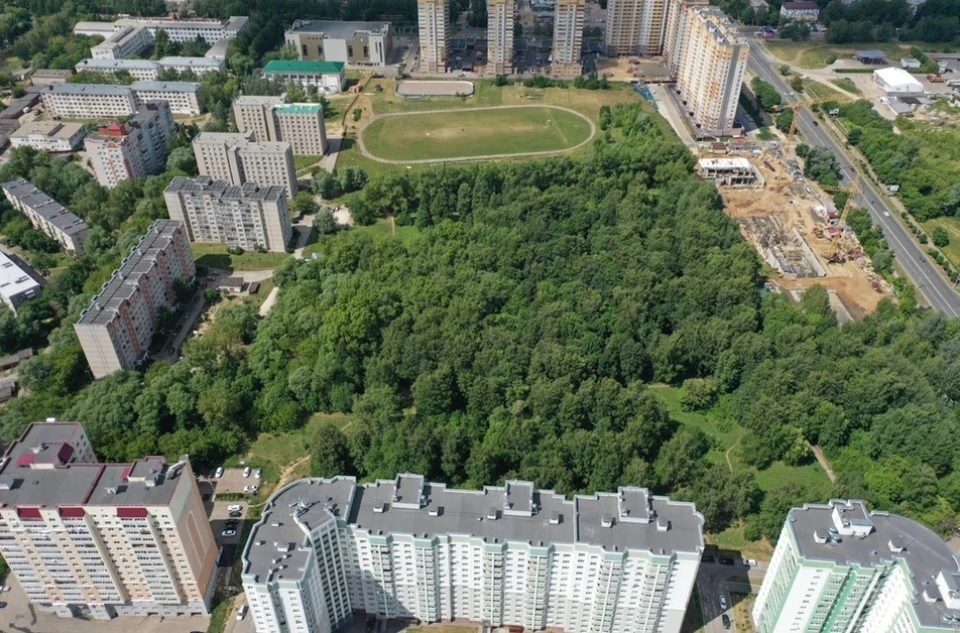 Вот так выглядит парк с высоты. Фото с сайта Дом.рф.