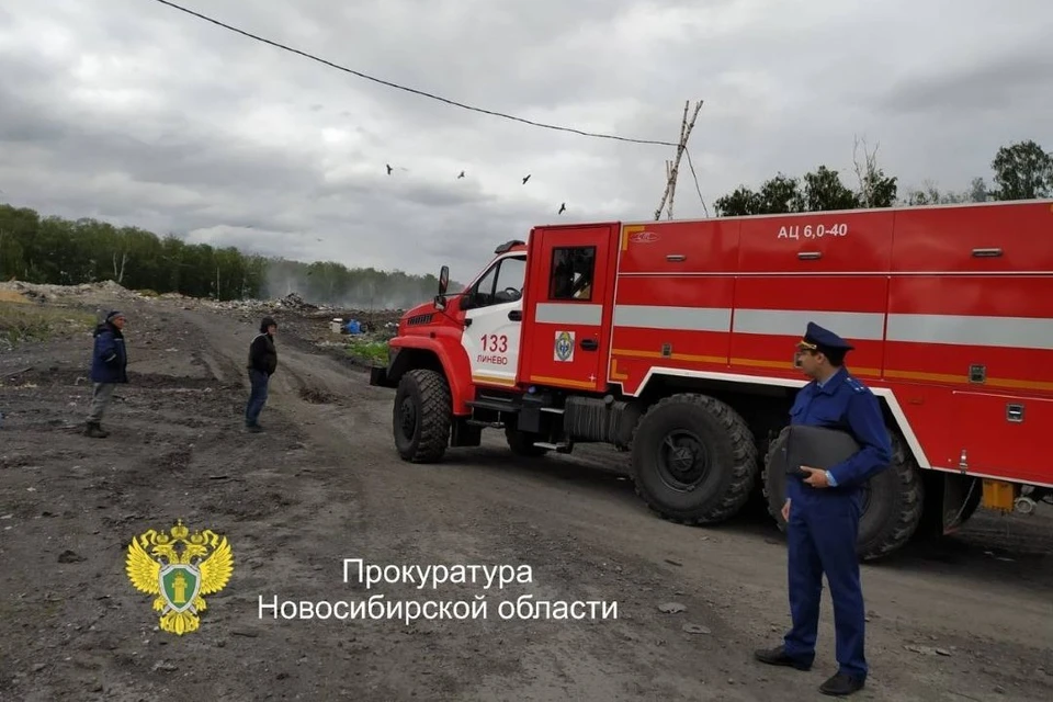 Возгорание мусора привело к загрязнению воздуха и угрозе распространения огня. Фото: прокуратура Новосибирской области