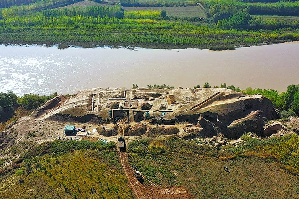 Вид на городище Мунчактепа с высоты птичьего полёта. CHINA DAILY