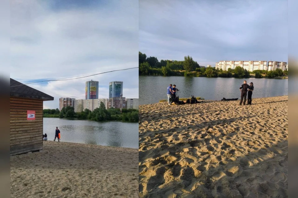 В Новосибирске в Юго-западном котловане утонул мужчина. Фото: предоставлено очевидцами