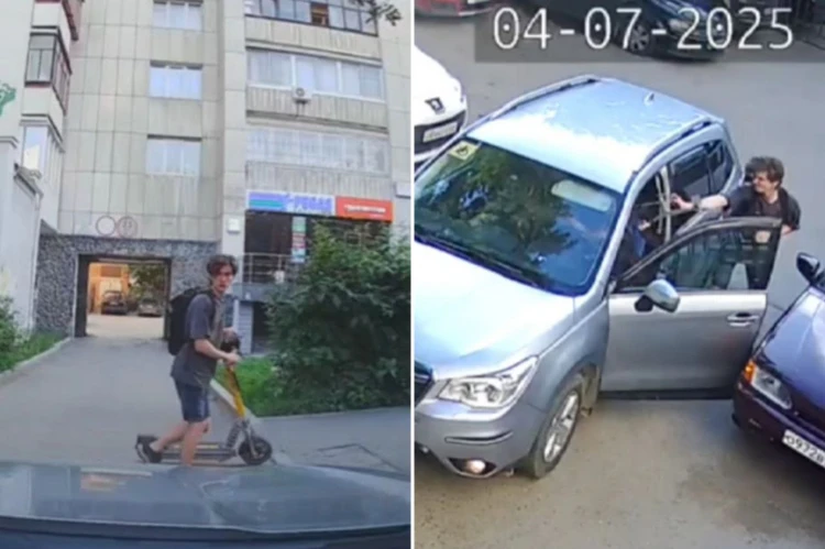 «Оплатит химчистку»: самокатчика, облившего водителя-инвалида из перцового баллончика, допросили в полиции