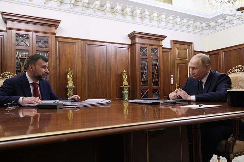 В Кремле состоялась встреча Владимира Путина с Главой ДНР Денисом Пушилиным. Фото: kremlin.ru