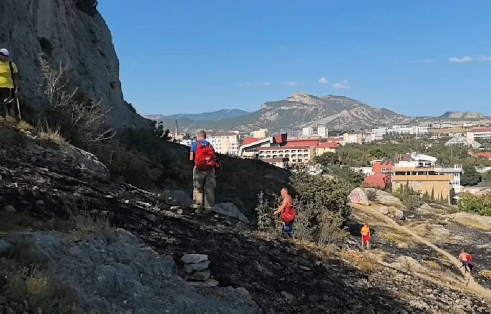 На месте работают огнеборцы. Фото: кадр из видео МЧС Крыма/Tg