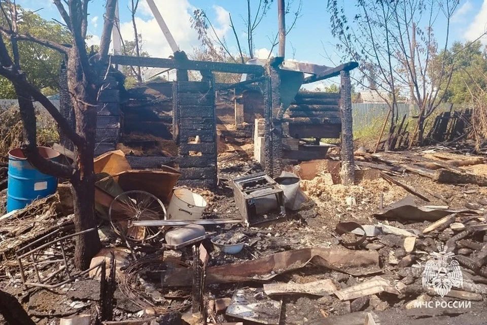 В пожаре пострадала мать