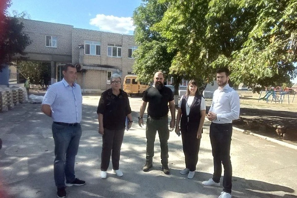 В Старобешевском округе проводится капитальный ремонт Новокатериновской школы. Фото: t.me/OlegVTrofimov