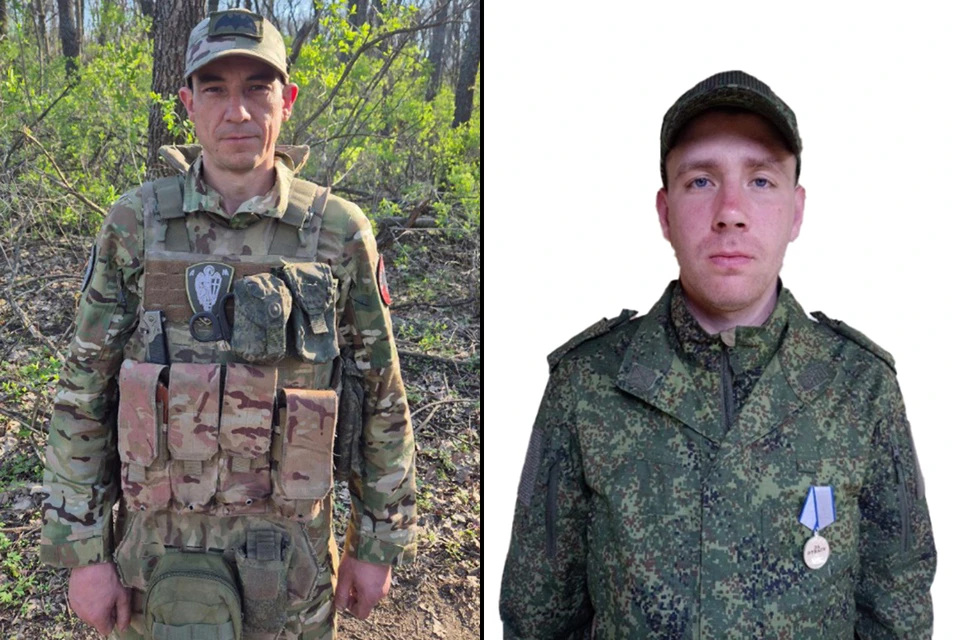 Гвардии рядовой Денис Грехов, младший лейтенант Владимир Ерахтин